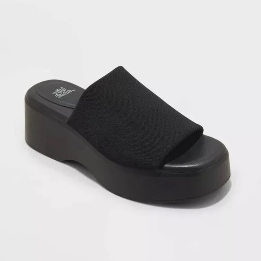 Wild Fable Ryder Black Platform Slide Sandals